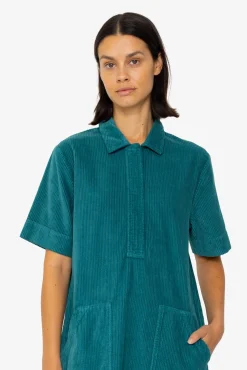 A-Line Zip Dress - Dark Teal