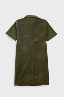 A-Line Zip Dress - Olive Cord