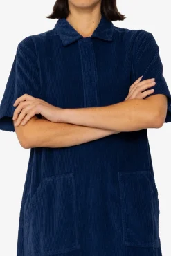 A-Line Zip Dress - Washed Ink