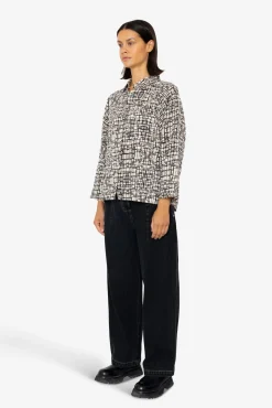 Archive Shirt - Black Ecru Maze Print