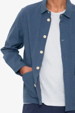 Assembly Jacket - Blue Cotton Linen