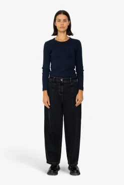 Baggy Trousers - Washed Black Denim