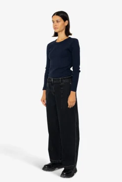 Baggy Trousers - Washed Black Denim