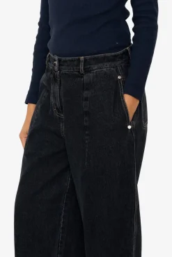 Baggy Trousers - Washed Black Denim