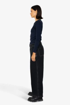Baggy Trousers - Washed Black Denim