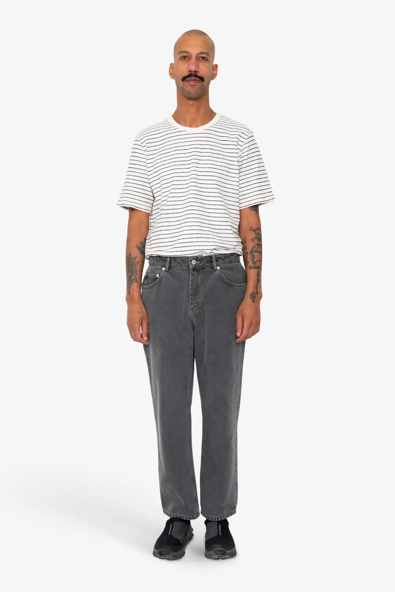 Barrel Leg Trouser - Smoke Grey Denim