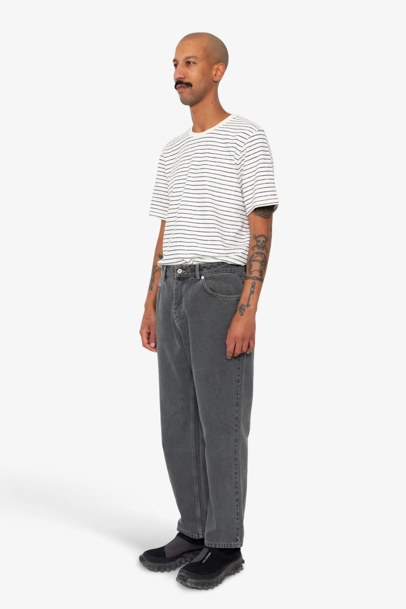 Barrel Leg Trouser - Smoke Grey Denim