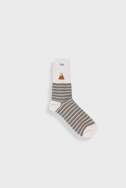 Block Stripe Socks - Olive Stripe