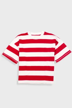 Boyfriend T-Shirt - Carnation Stripe
