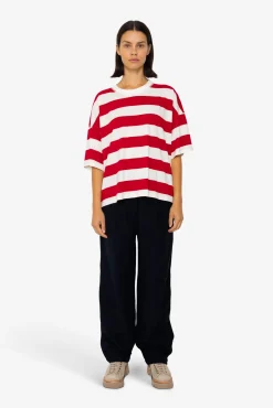 Boyfriend T-Shirt - Carnation Stripe