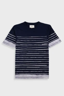 Contrast Sleeve T-Shirt - Bleached Stripe