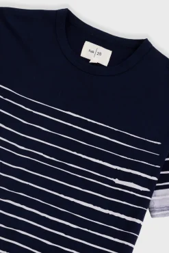 Contrast Sleeve T-Shirt - Bleached Stripe