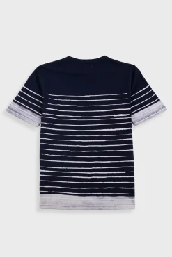 Contrast Sleeve T-Shirt - Bleached Stripe