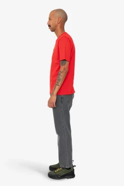 Contrast Sleeve T-Shirt - Crimson