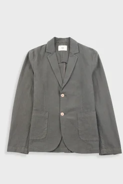 Cotton Linen Blazer - Dark Sage