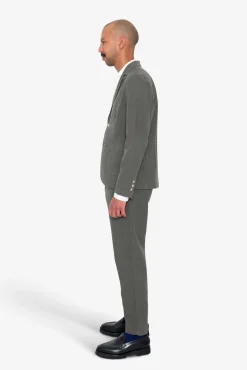 Cotton Linen Blazer - Dark Sage