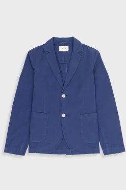 Cotton Linen Blazer - Deep Blue