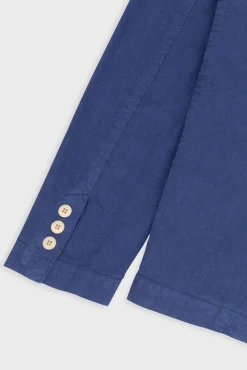 Cotton Linen Blazer - Deep Blue