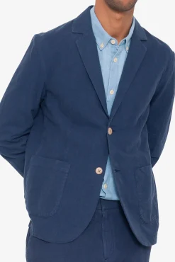 Cotton Linen Blazer - Soft Navy