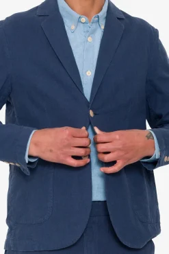 Cotton Linen Blazer - Soft Navy