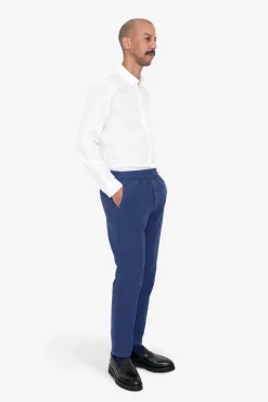 Cotton Linen Trouser - Deep Blue