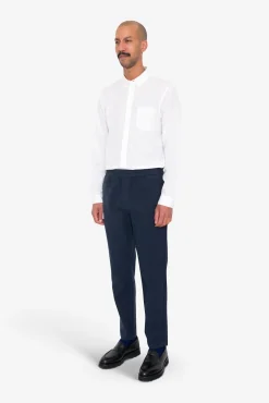 Cotton Linen Trouser - Navy