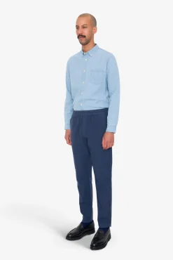 Cotton Linen Trouser - Soft Navy