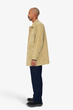 Detachable Liner Car Coat - Fossil Slub