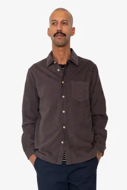 Direction Babycord Shirt - Black Grape