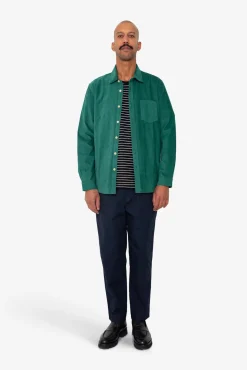 Direction Babycord Shirt - Phthalo Green