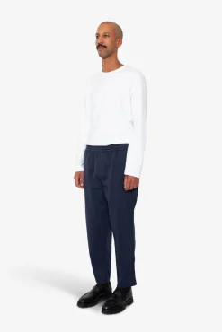 Drawcord Assembly Pant - Deep Navy Brushed Twill