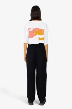 Drawcord Baggy Pants - Soft Black Brushed Stripe