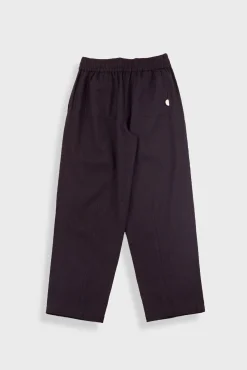 Drawcord Baggy Pants - Soft Black Brushed Stripe