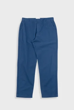 Fixed Waistband Cotton Linen Trouser - Soft Navy