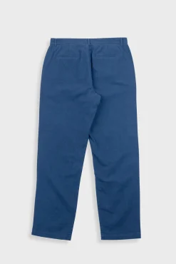 Fixed Waistband Cotton Linen Trouser - Soft Navy