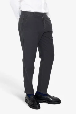 Fixed Waistband Cotton Linen Trouser - Soft Black