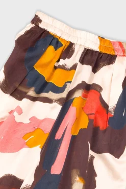 Full Seam Skirt - Impasto Print Satin