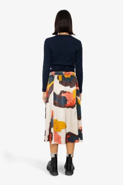 Full Seam Skirt - Impasto Print Satin
