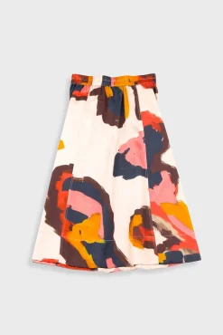 Full Seam Skirt - Impasto Print Satin