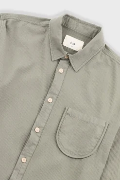 Herringbone Curve Shirt - Olive