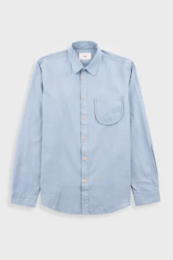 Herringbone Curve Shirt - Soft Blue