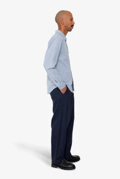 Herringbone Curve Shirt - Soft Blue