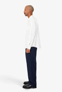 Herringbone Curve Shirt - Off White