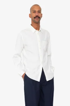 Herringbone Curve Shirt - Off White