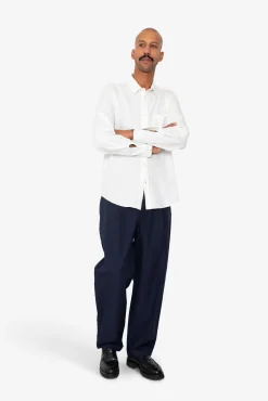 Herringbone Curve Shirt - Off White