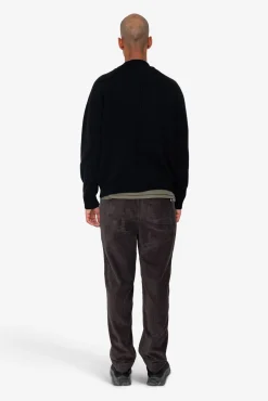 Knitted Zip Through Bomber - Black