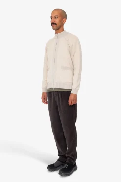 Knitted Zip Through Bomber - Stone