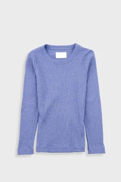 Long Sleeve Fitted T-Shirt - Bleached Denim Melange