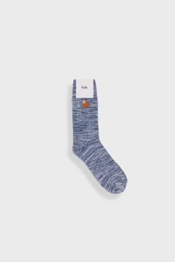 Melange Socks - Ecru Soft Blue Mix