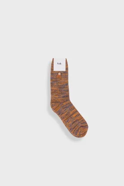 Melange Socks - Orange Soft Blue Mix